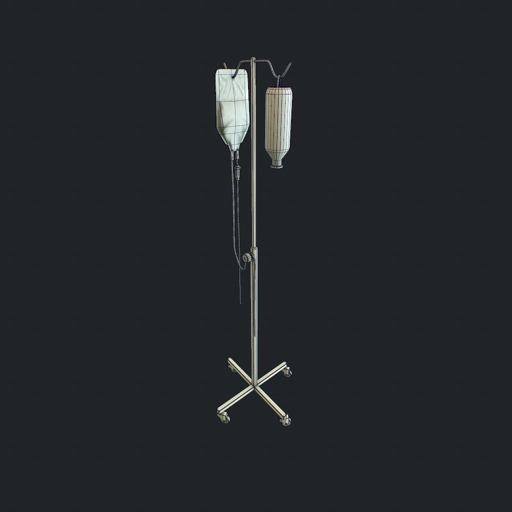 Infusion pbr iv drip stand Low-poly 3D model_12