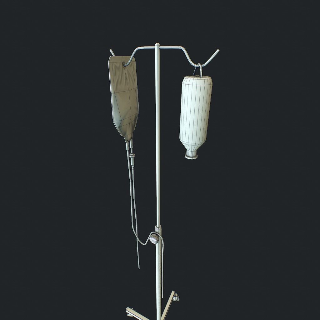 Infusion pbr iv drip stand Low-poly 3D model_15