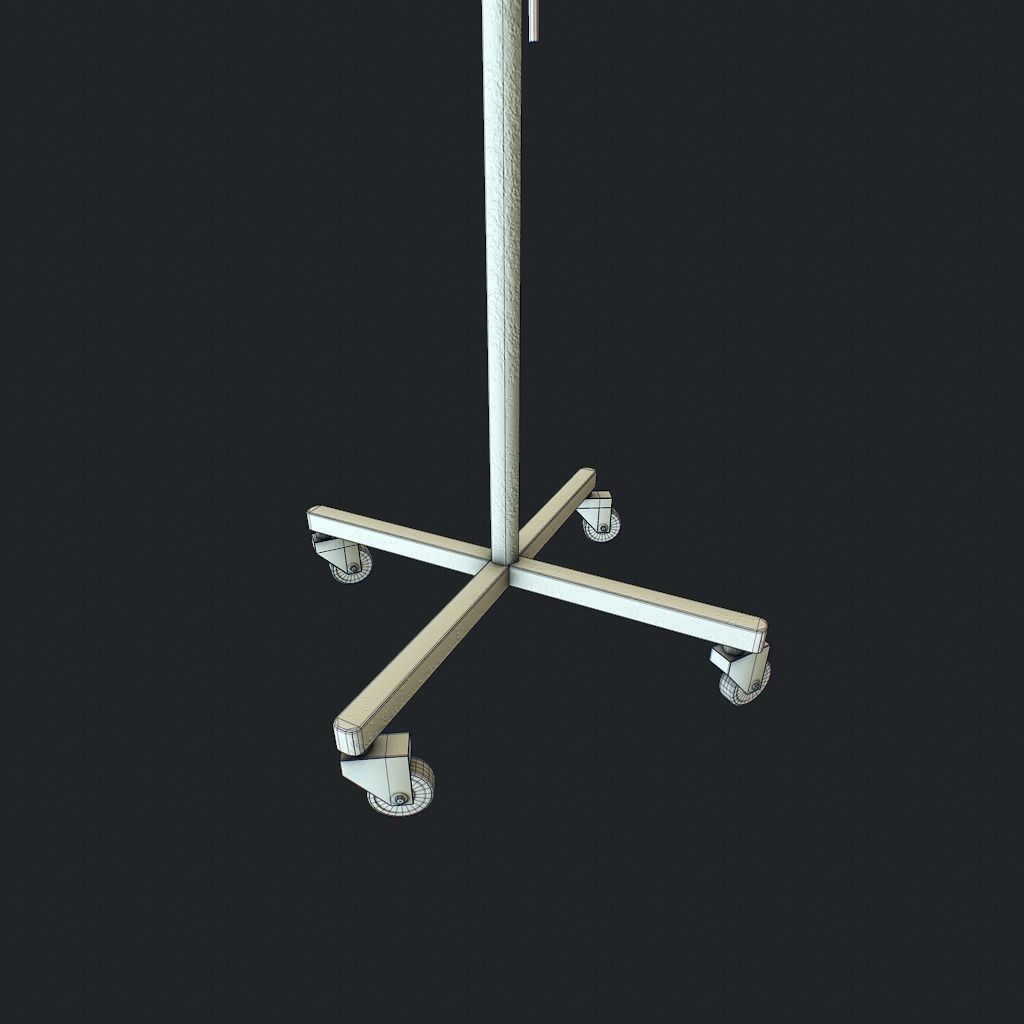 Infusion pbr iv drip stand Low-poly 3D model_13