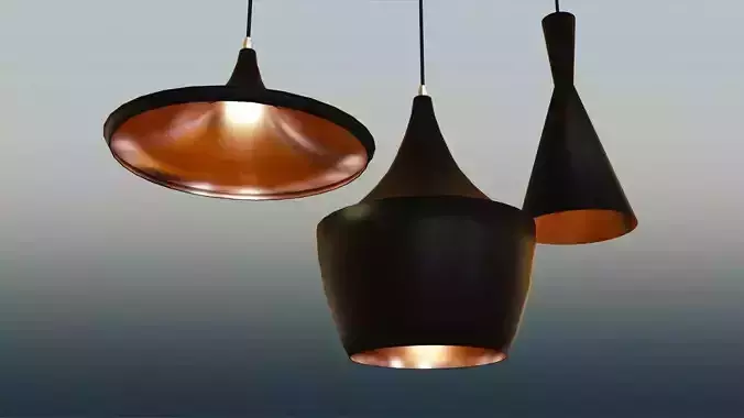 Lamp Black and Copper 3D Model