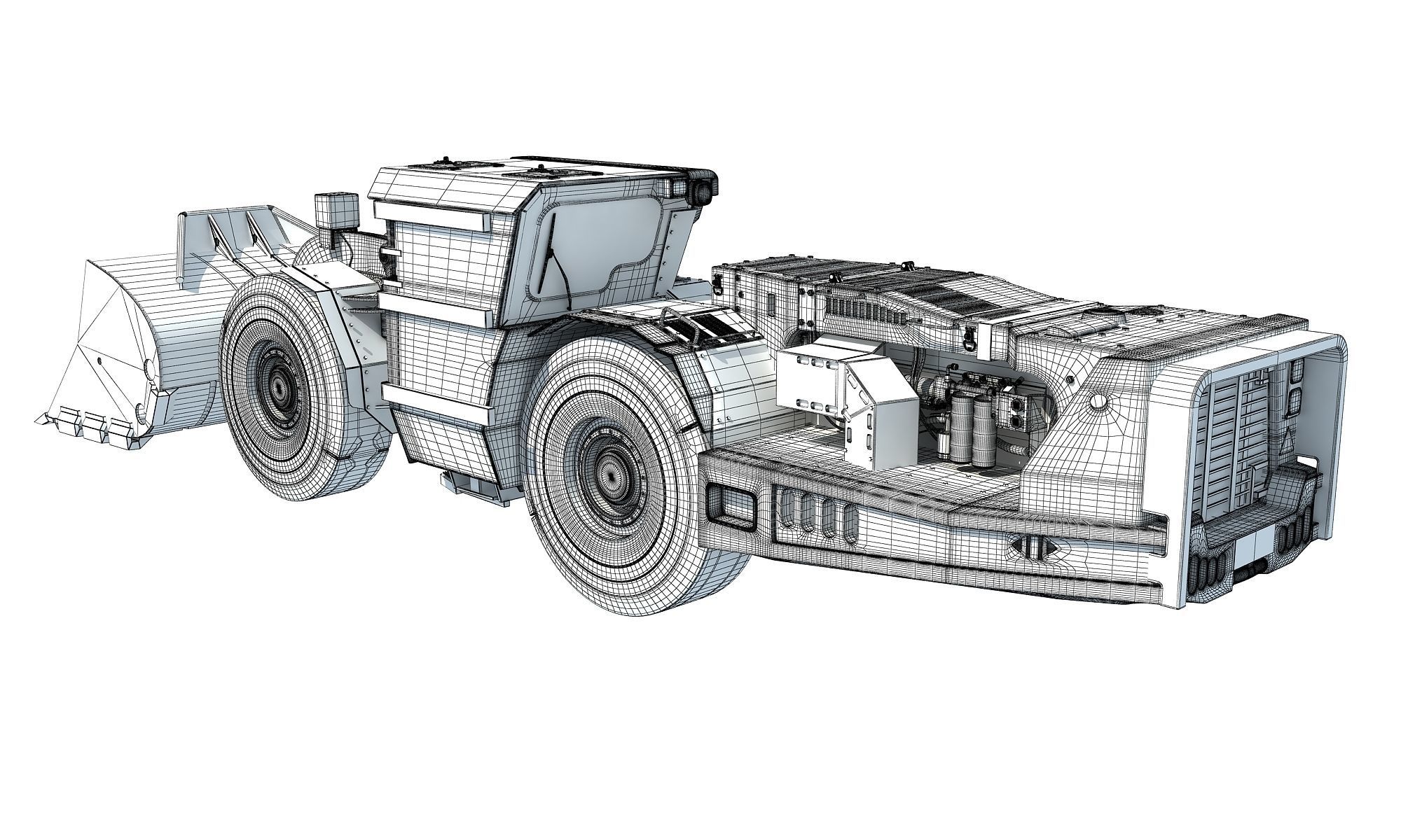 Underground Hard Rock Dump Loader 3D model_21
