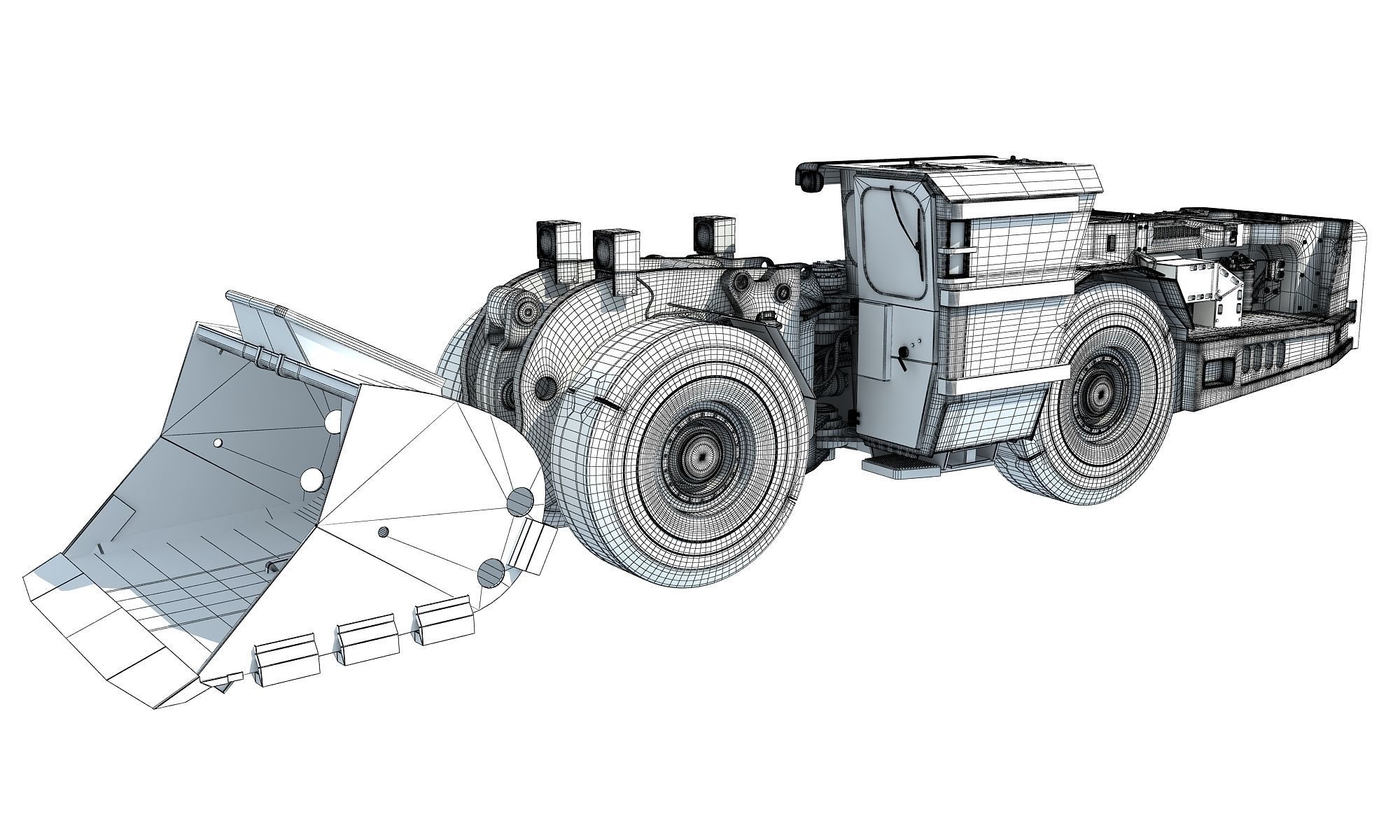 Underground Hard Rock Dump Loader 3D model_20