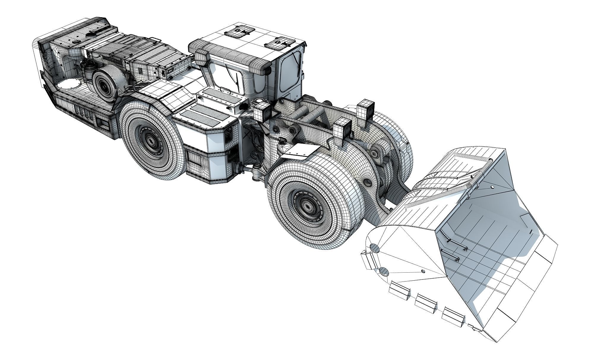Underground Hard Rock Dump Loader 3D model_23