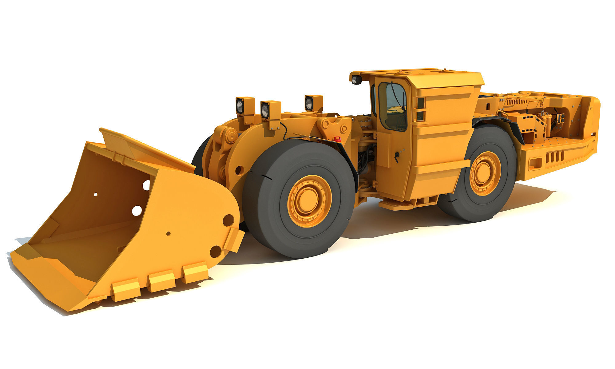 Underground Hard Rock Dump Loader 3D model_1