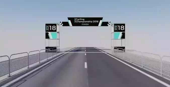 Finish line - Banner commercial Low-poly 3D model