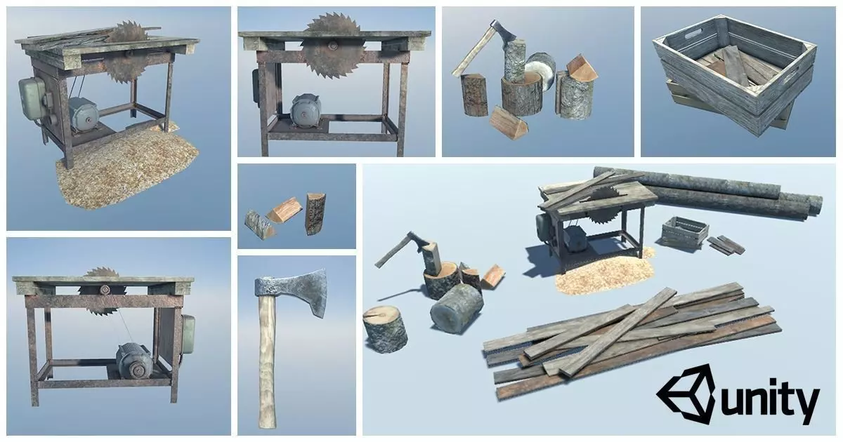 Lumberyard Decorations Low-poly 3D model_0