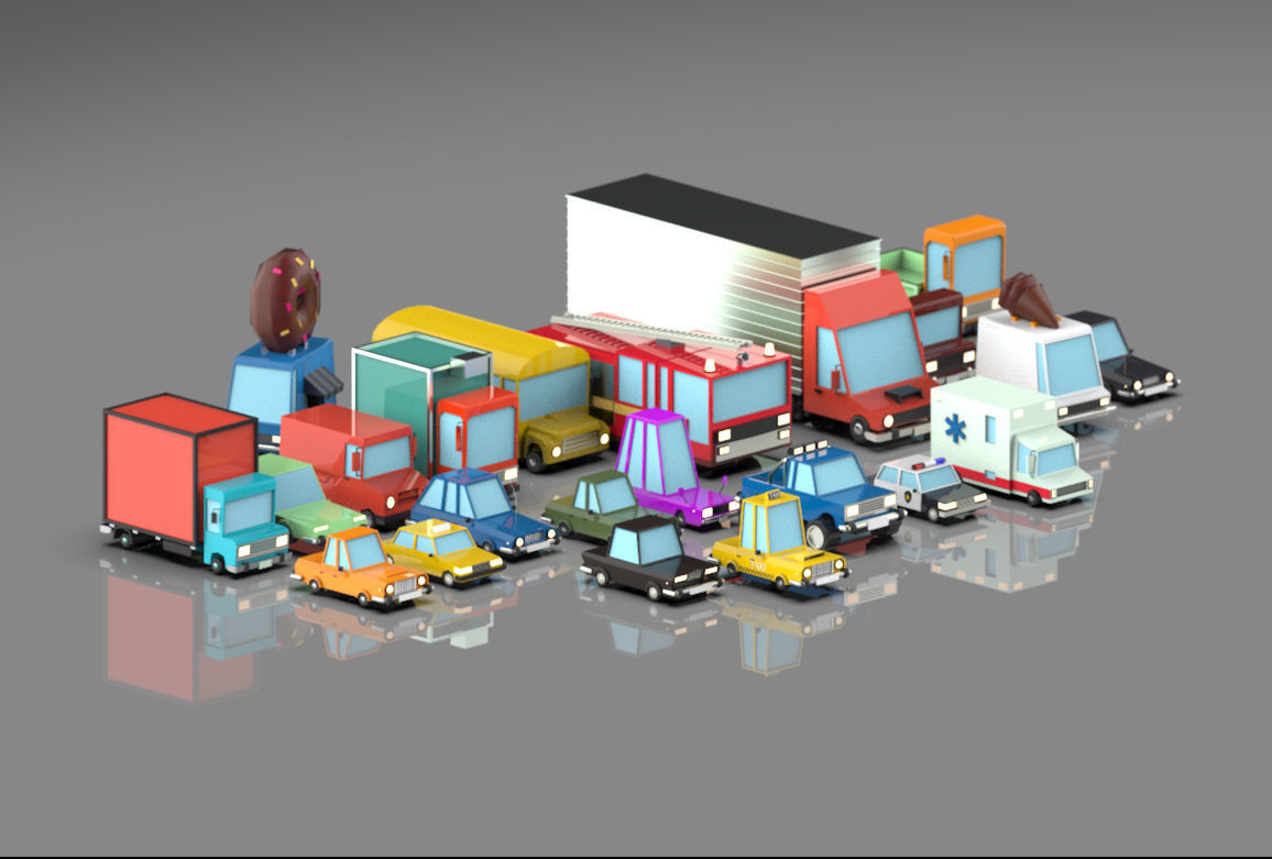 Low poly vehicles  Pack  Low-poly 3D model_13