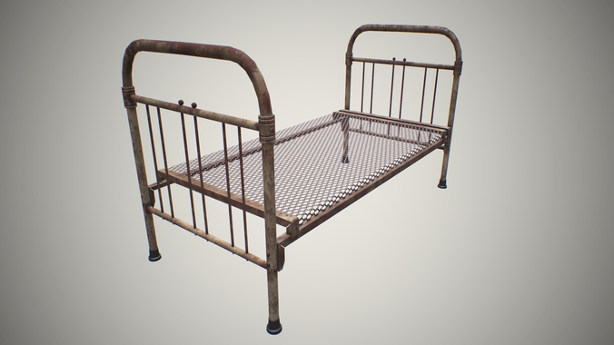 Rusty bed Low-poly 3D model