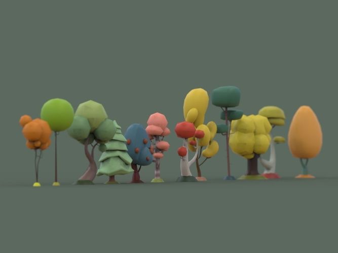 Low Poly tree collection Low-poly 3D model