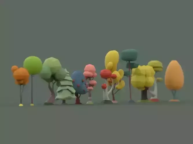 Low Poly tree collection Low-poly 3D model