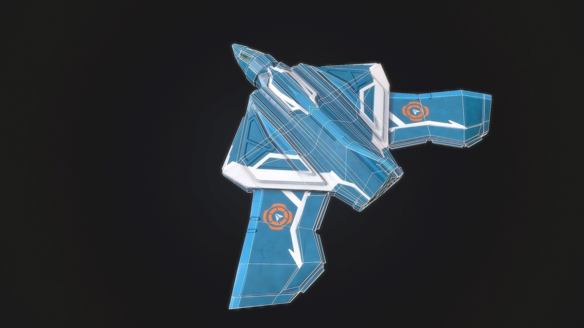 3d low poly model sci fi speed spaceship Low-poly 3D model_4