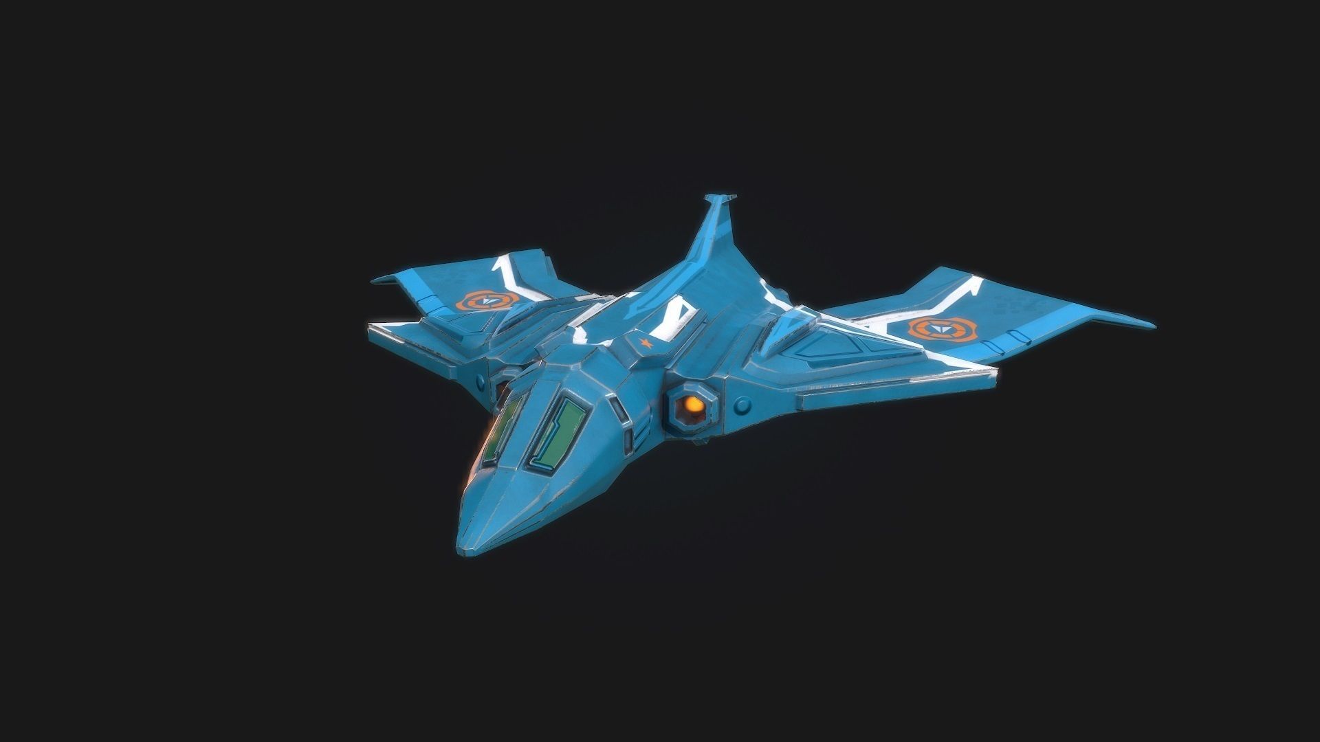 3d low poly model sci fi speed spaceship Low-poly 3D model_3