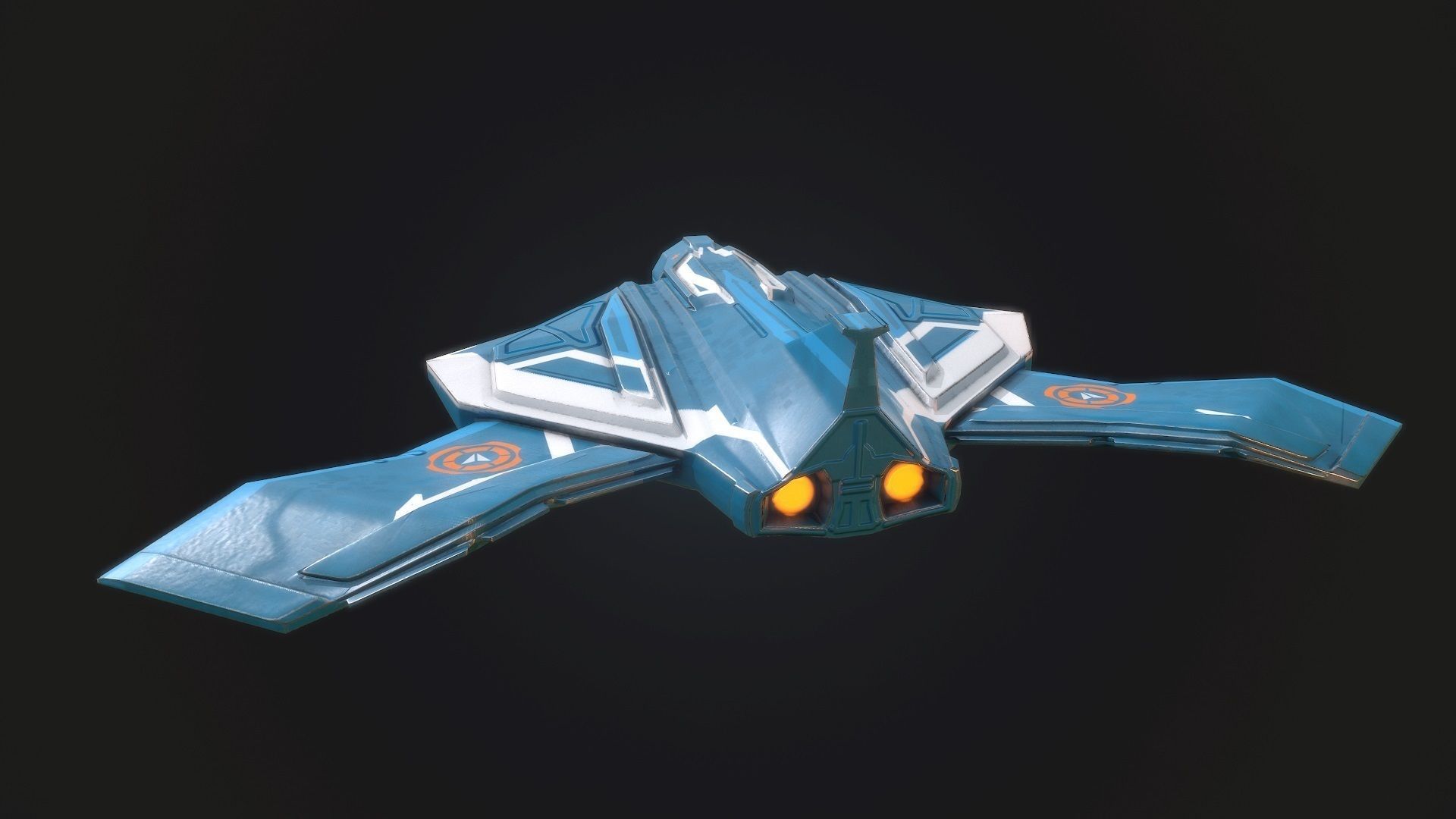 3d low poly model sci fi speed spaceship Low-poly 3D model_1
