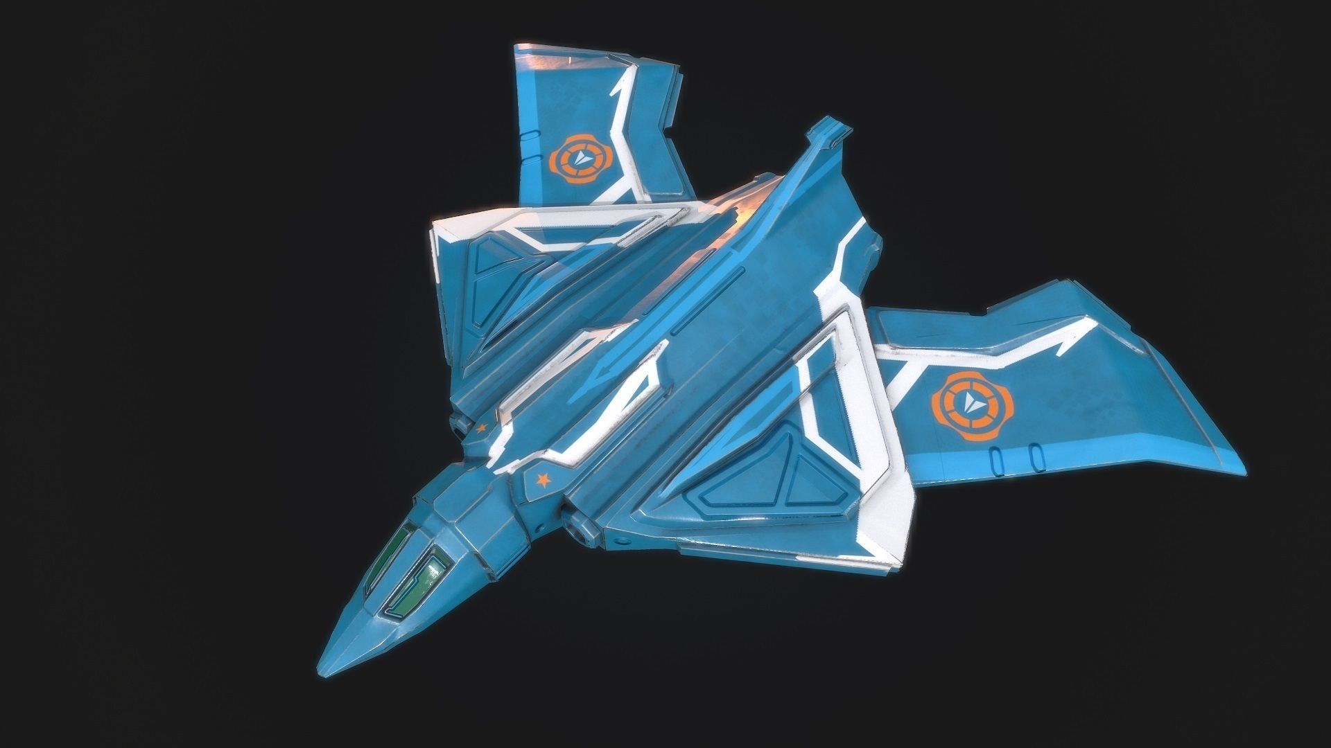 3d low poly model sci fi speed spaceship Low-poly 3D model_0