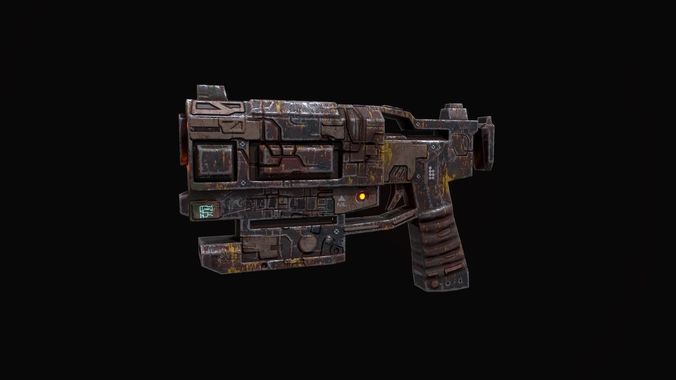 3d low poly sci fi pistol Free low-poly 3D model