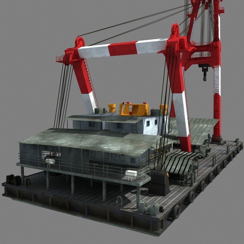 Floating Crane 3D model_3