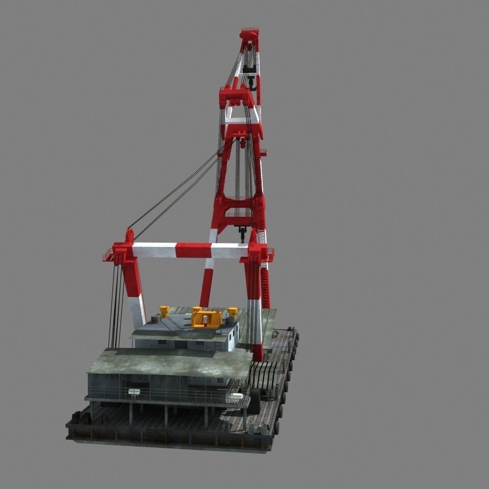 Floating Crane 3D model_2