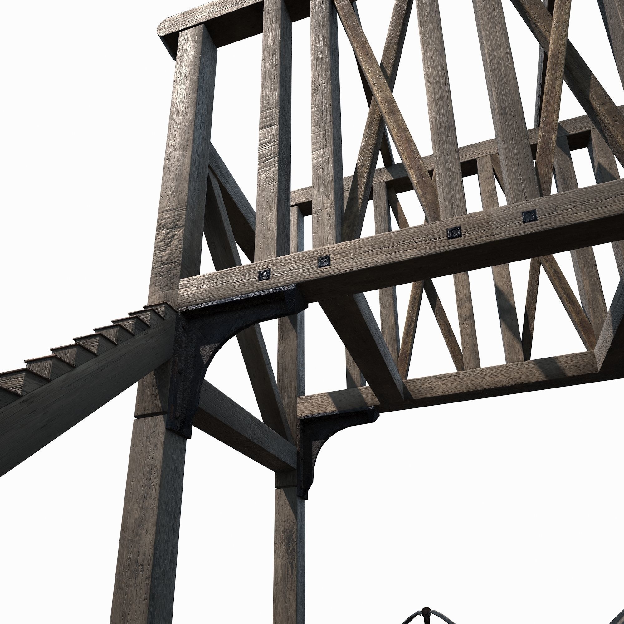 Old Mine Construction Low-poly 3D model_4