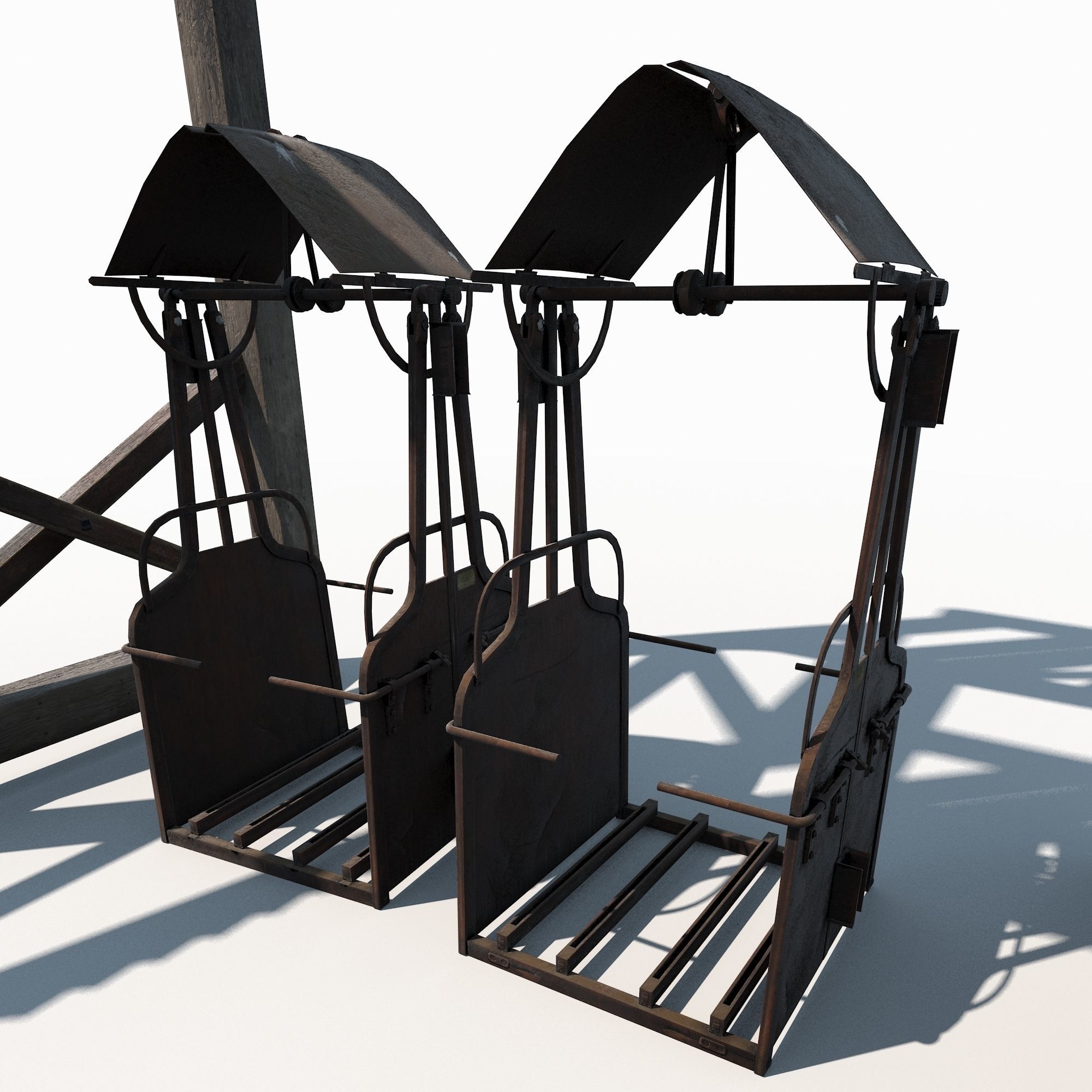 Old Mine Construction Low-poly 3D model_7