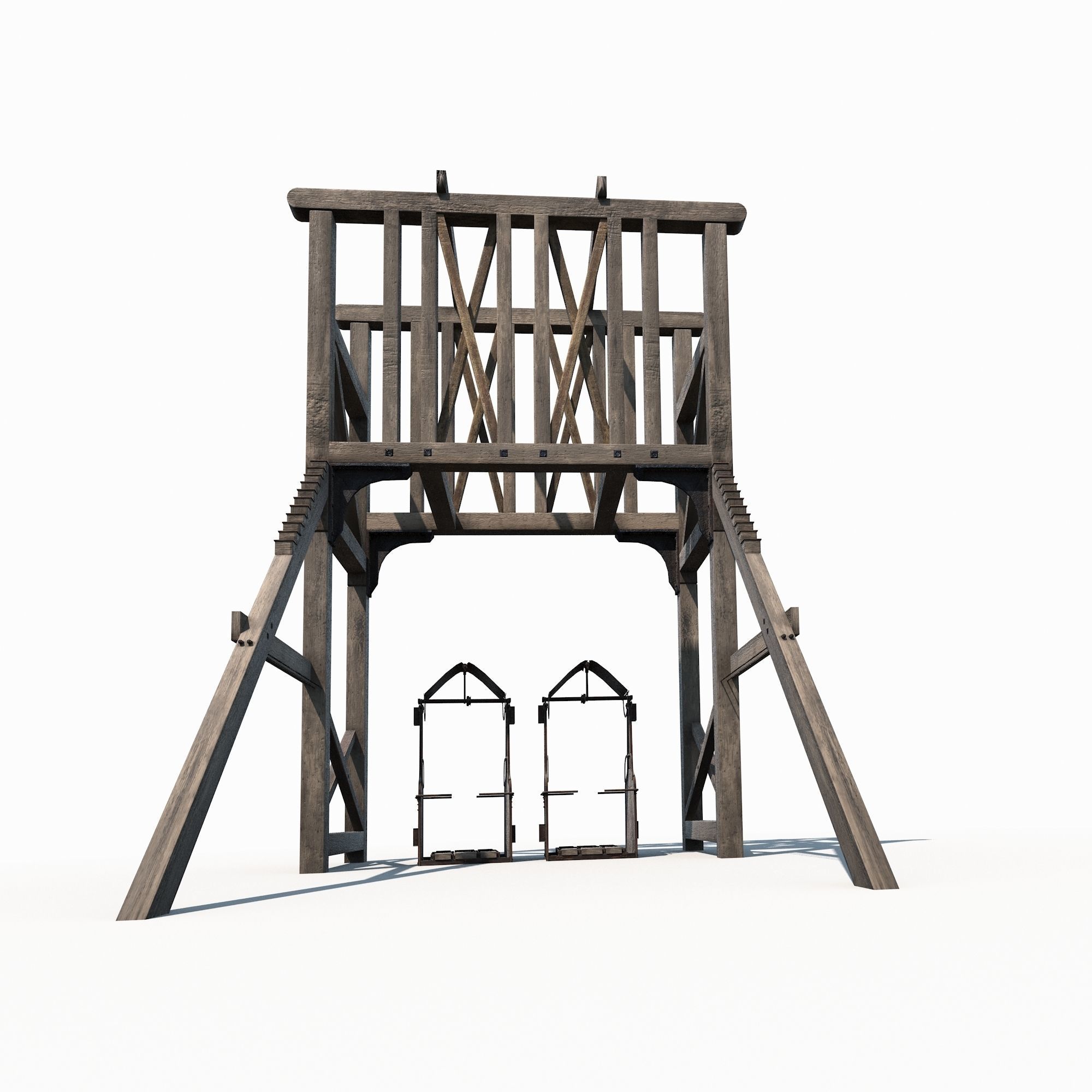 Old Mine Construction Low-poly 3D model_5