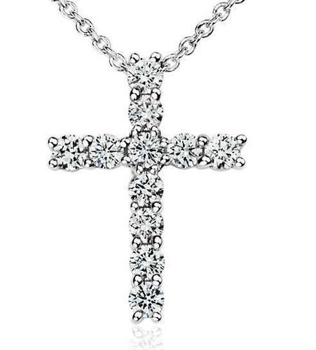 Diamond Cross pendant 3D print model 1 inch 3mm diamonds 3D print model