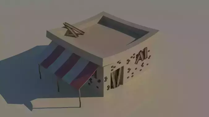 Desert house Low-poly 3D model