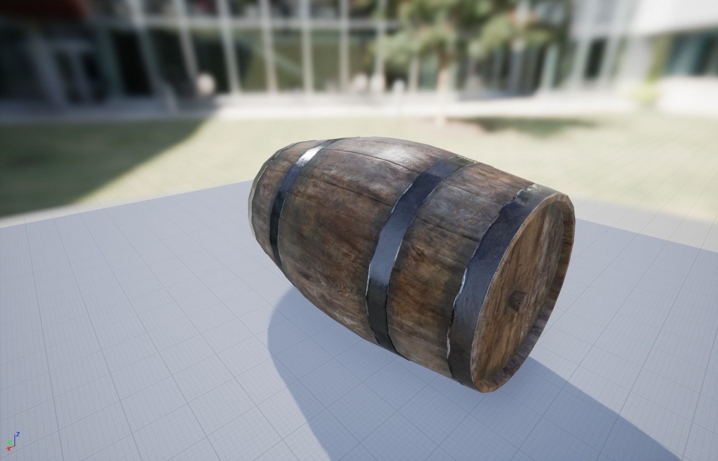 Wooden barrel Low-poly 3D model_4