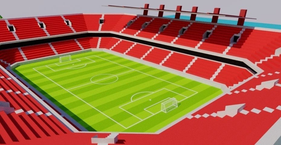 Simple Poly big Stadium Invented Low-poly 3D model_5