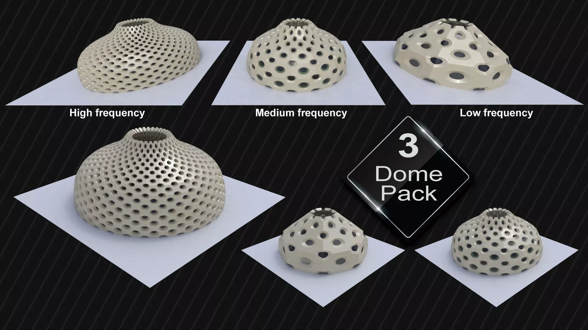 Dome variations high frequency  low frequency pointed 3D model_0