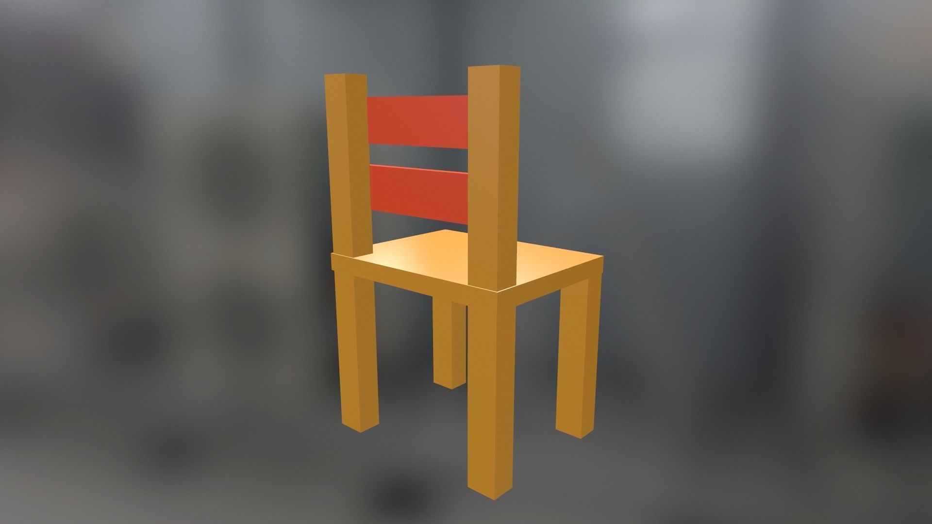 Simple Mesh CHAIR - VR - AR - Low-Poly 3D Model FREE Free low-poly 3D model_3