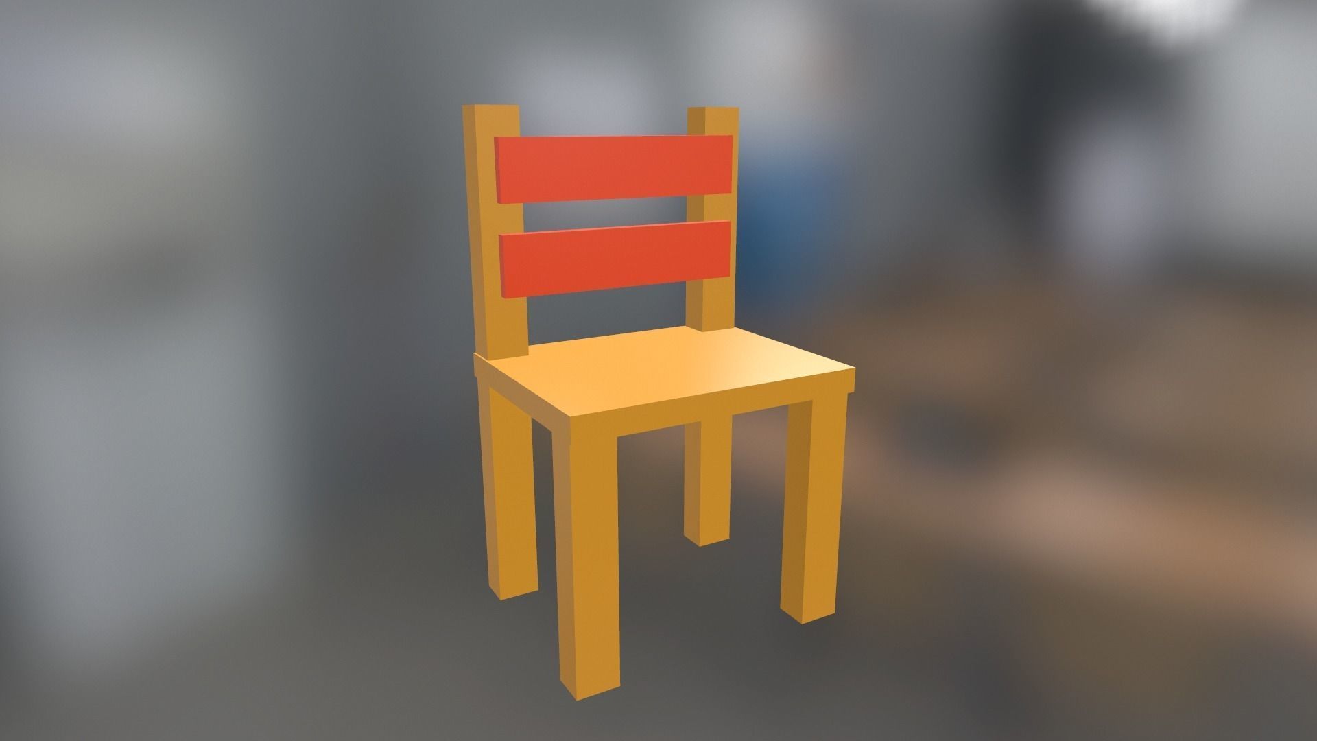 Simple Mesh CHAIR - VR - AR - Low-Poly 3D Model FREE Free low-poly 3D model_1