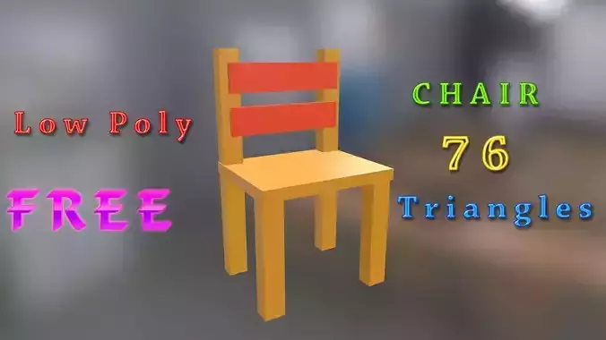 Simple Mesh CHAIR - VR - AR  - Low-Poly 3D Model FREE Free low-poly 3D model