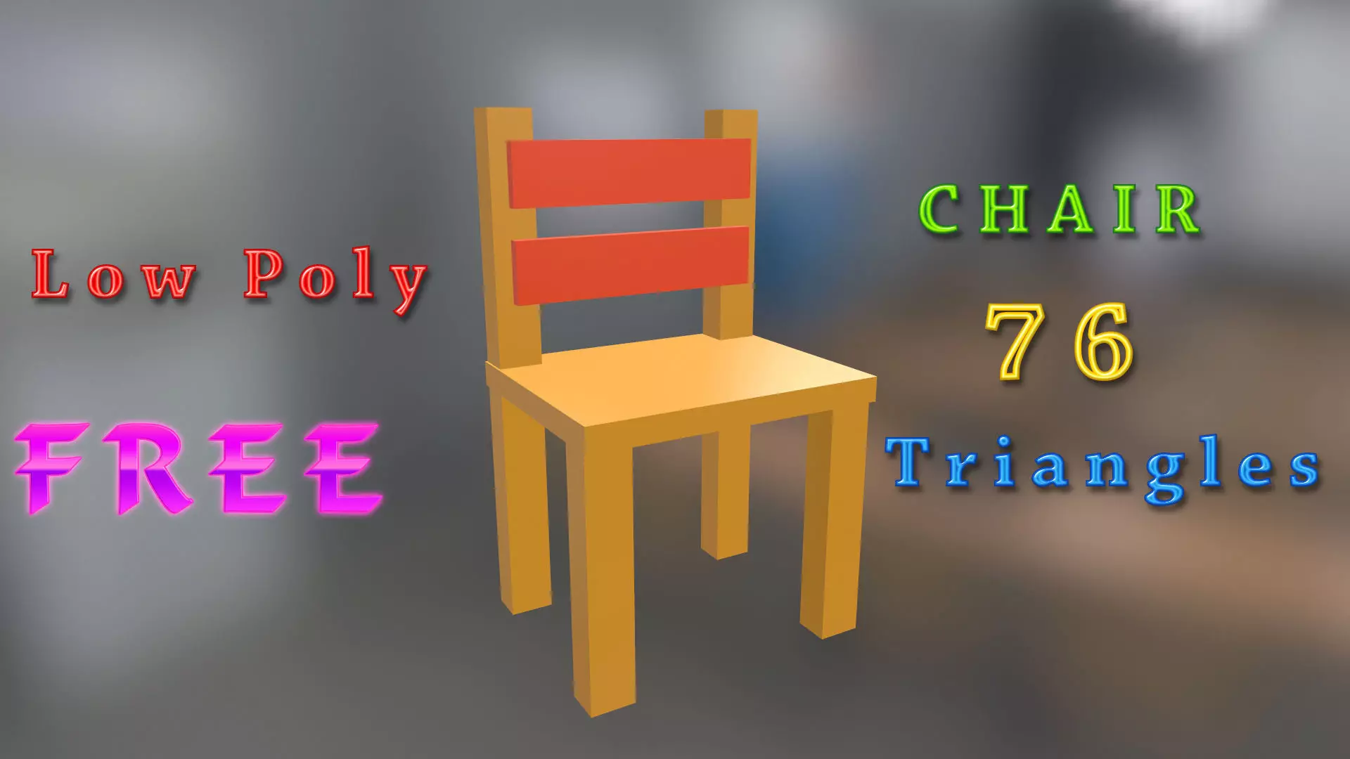 Simple Mesh CHAIR - VR - AR - Low-Poly 3D Model FREE Free low-poly 3D model_0