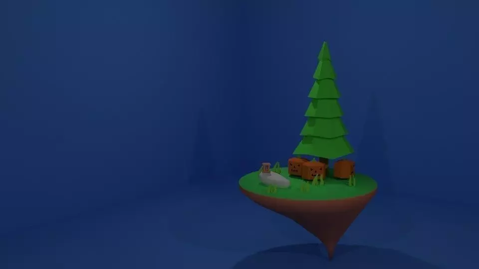 Helloween place Low-poly 3D model