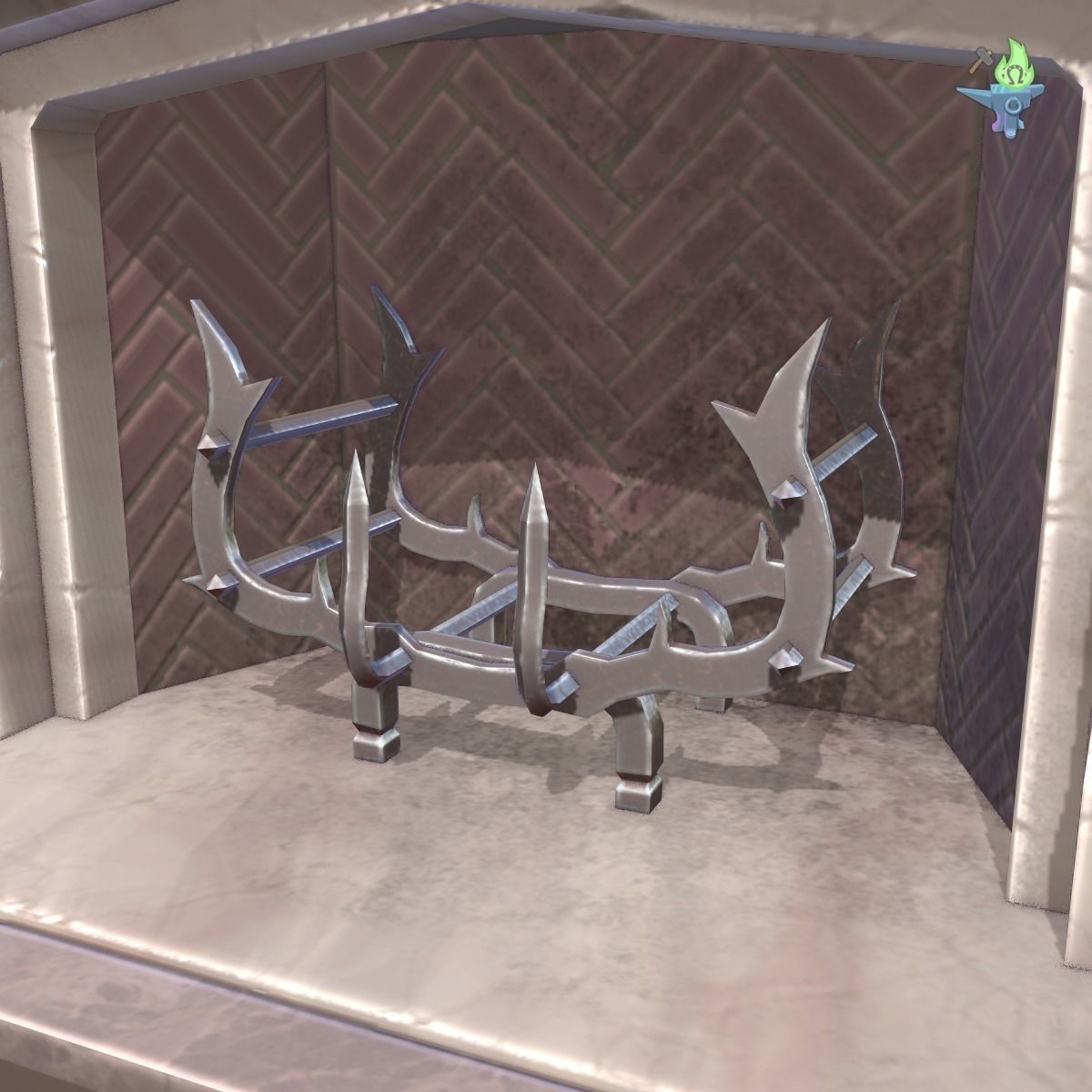Neo Gothic Fireplace Low-poly 3D model_17