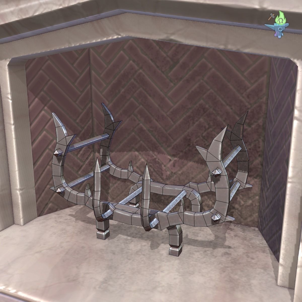 Neo Gothic Fireplace Low-poly 3D model_16
