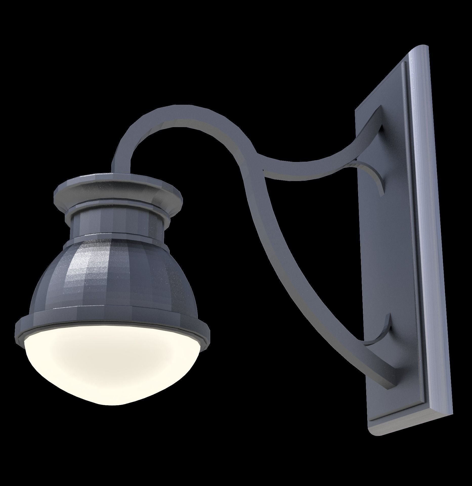 Wall hung small light fixture architectural scene light outdoor Low-poly 3D model_1