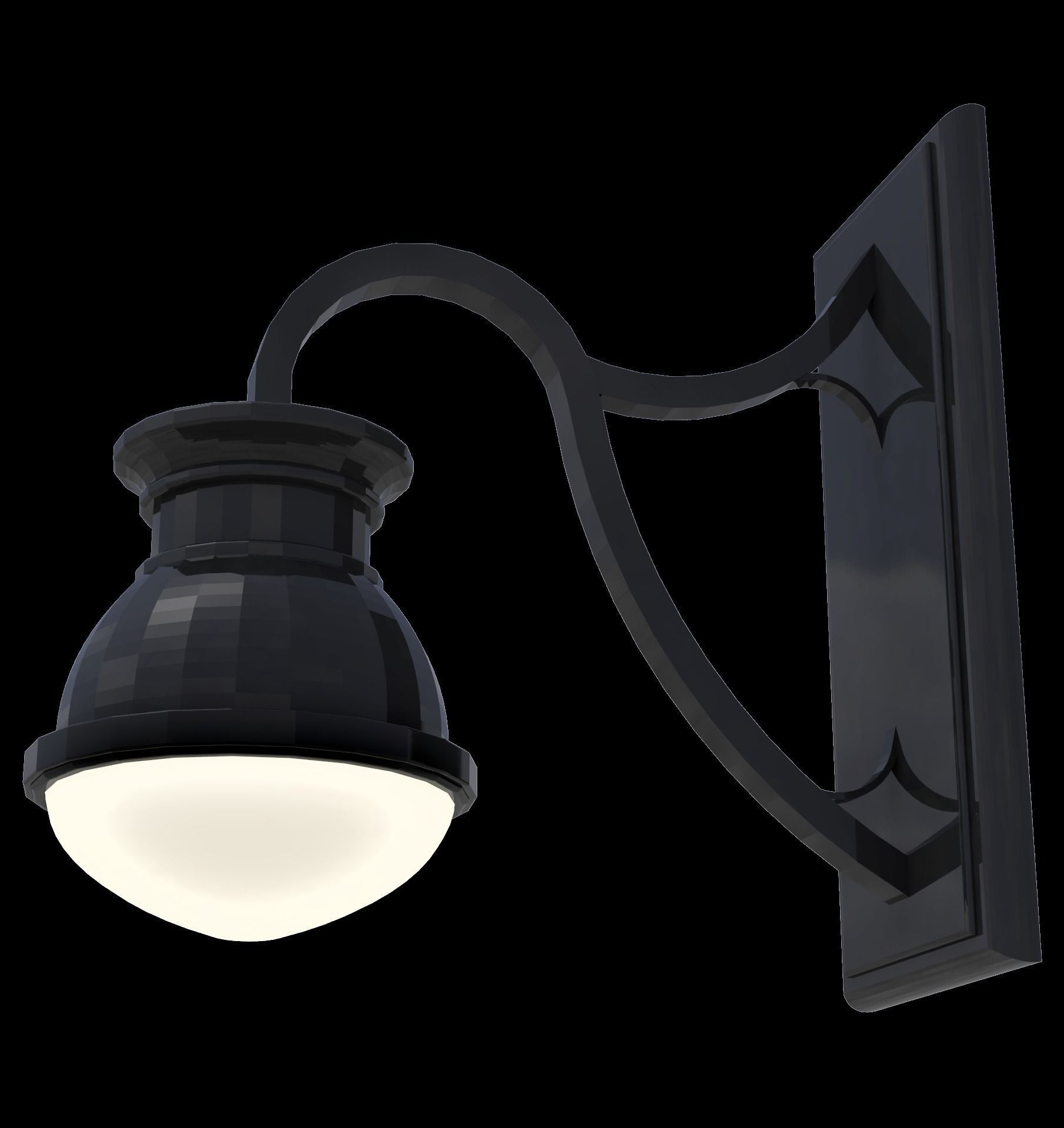 Wall hung small light fixture architectural scene light outdoor Low-poly 3D model_0