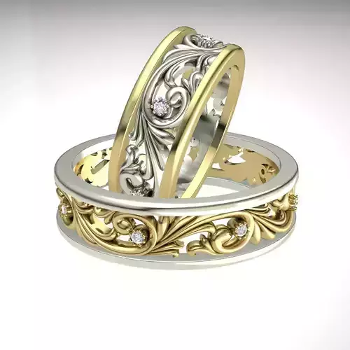 wedding rings 3d file