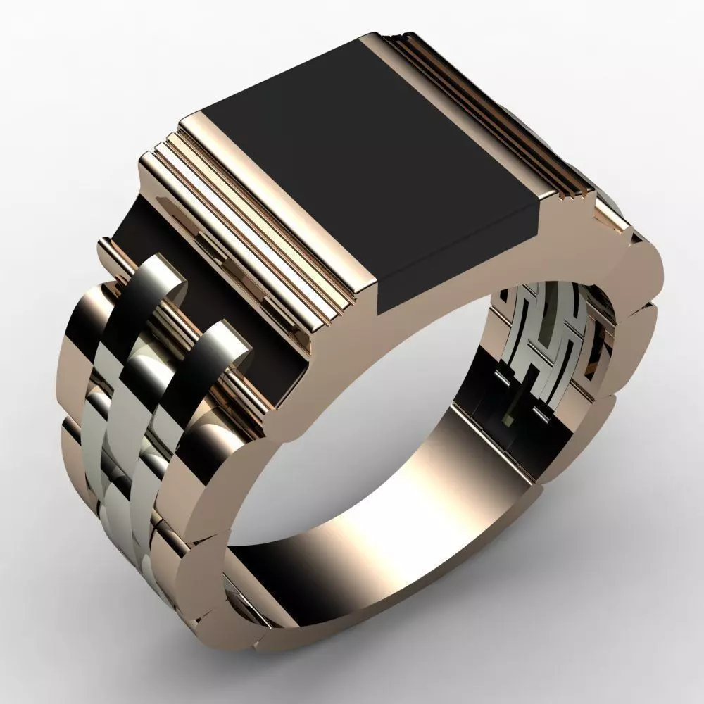 ring with onyx stl file 3D print model_0