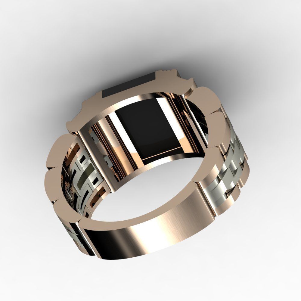 ring with onyx stl file 3D print model_3