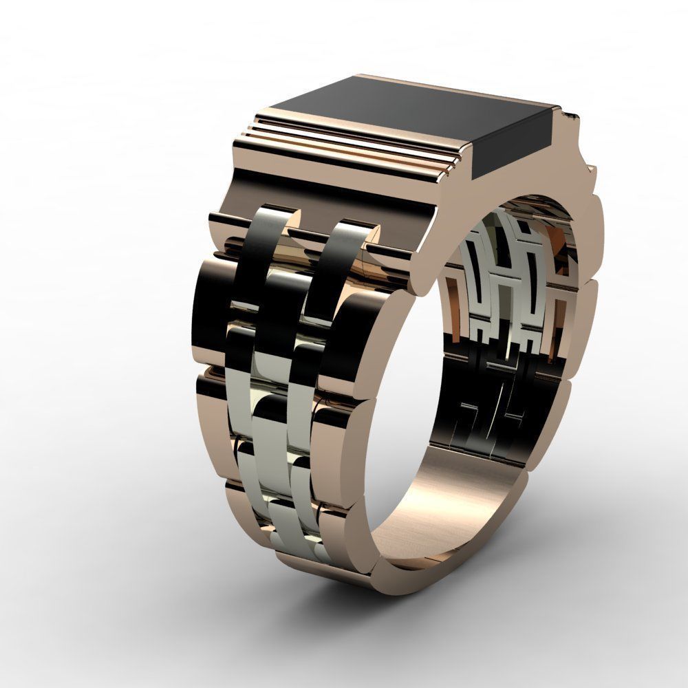 ring with onyx stl file 3D print model_2