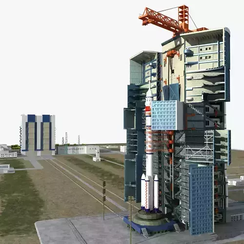 Launch Center and CZ-2F Rocket