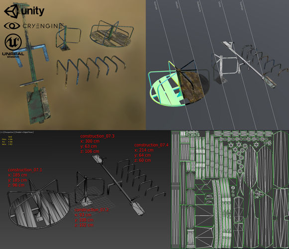 Children playground Low-poly 3D model