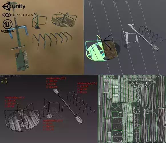 Children playground Low-poly 3D model