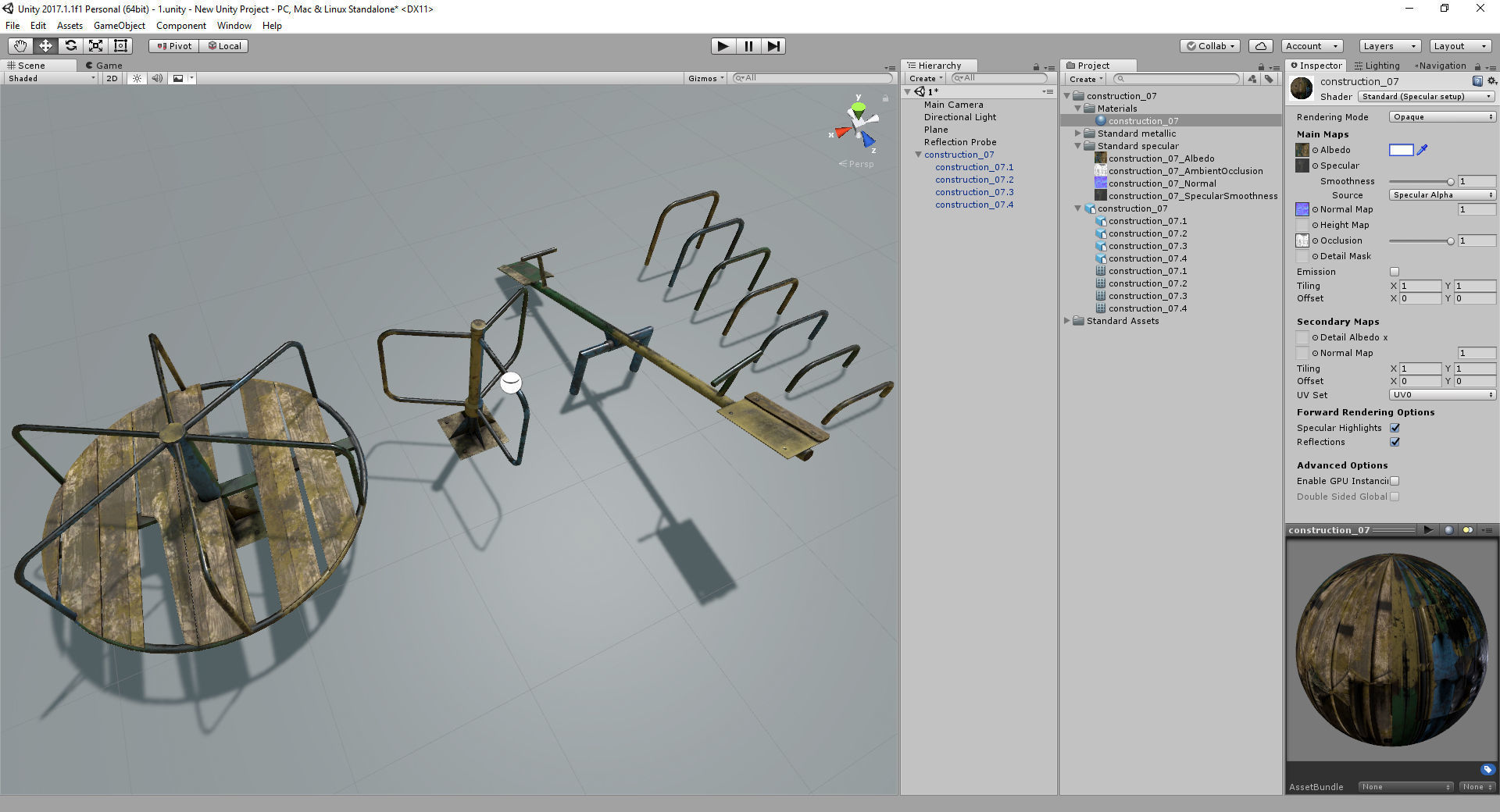 Children playground Low-poly 3D model_6