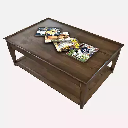 Coffee Table and Magazines Low-poly 3D model