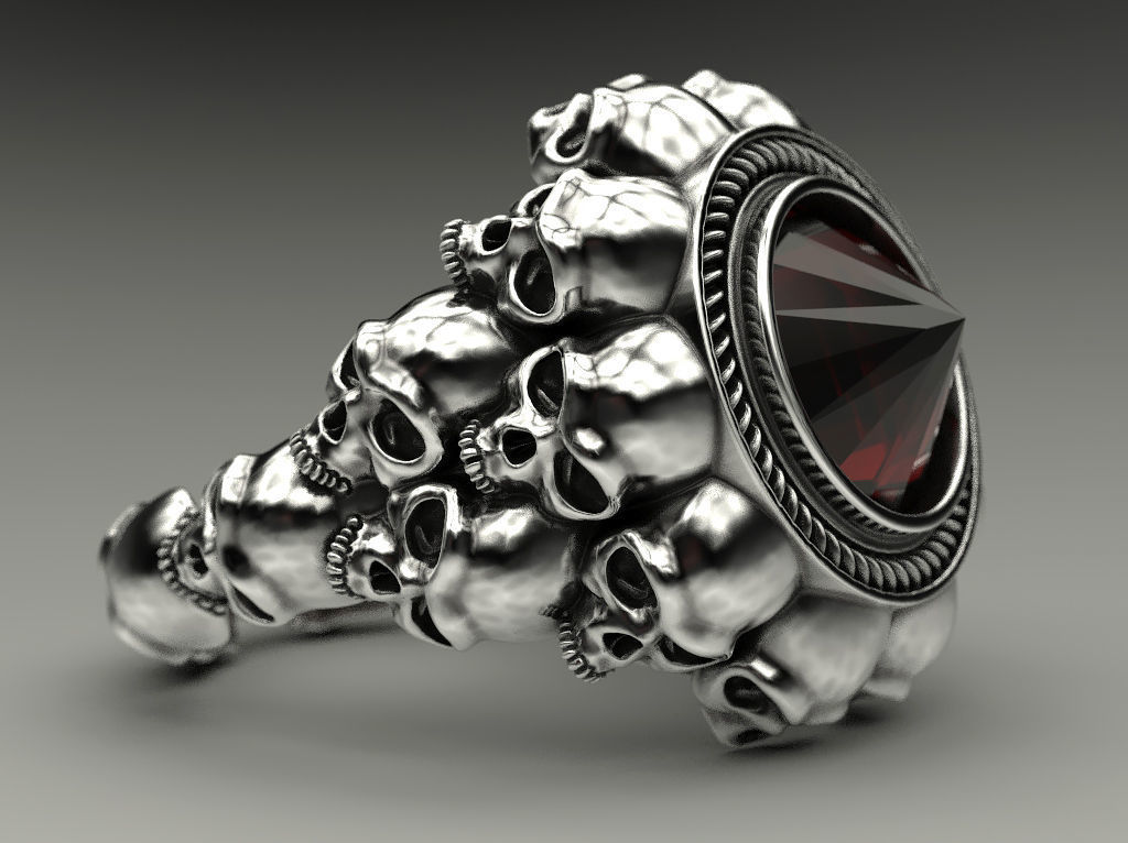 Ring Skull Inverted Stone 3D Model 3D Printable CGTrader