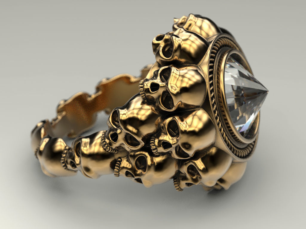 Ring Skull Inverted Stone 3D Model 3D Printable CGTrader