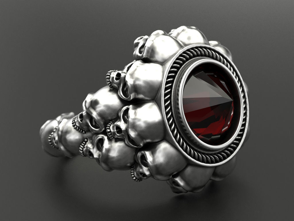 Ring Skull Inverted Stone 3D Model 3D Printable CGTrader